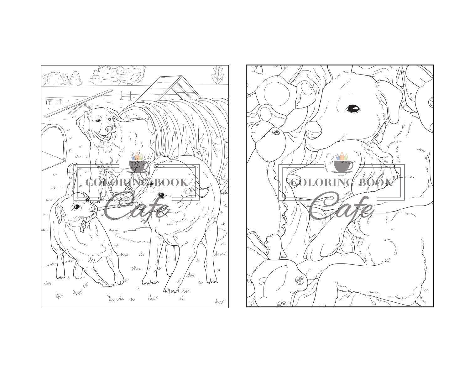 Dogs and Puppies Coloring Book: An Adult Coloring Book Featuring Fun and Relaxing Dog and Puppy Designs