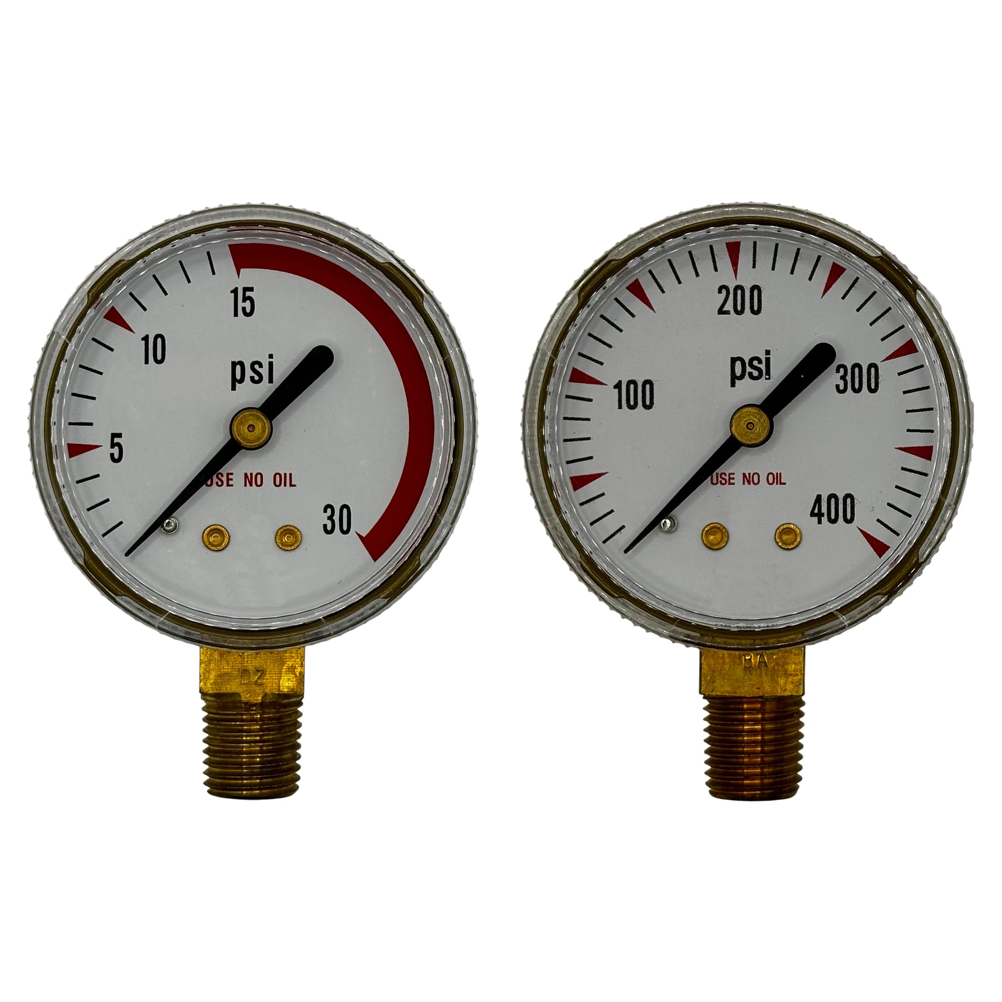 Acetylene Regulator Gauges - 30 & 400 PSI -1