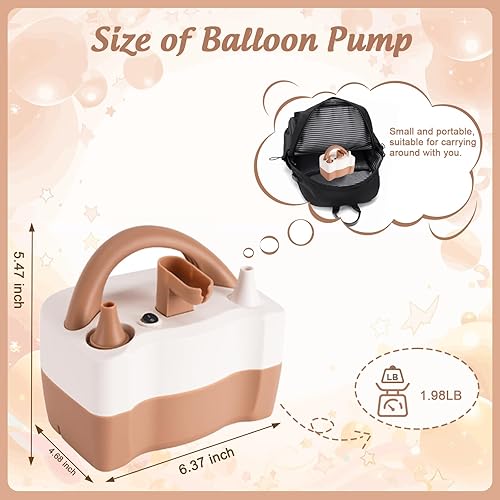 Miniatura 3 de Bomba de globo eléctrica, bomba de aire de globo para inflables, máquina eléctrica portátil de inflador de globos con boquilla doble, herramientas