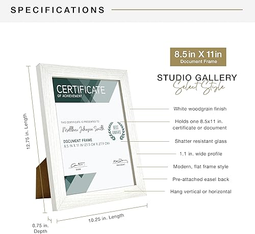 Vista 425 de MCS Studio Gallery Marco para póster de 16 x 24 pulgadas, imitación de veta de madera de color negro, colgar en horizontal o vertical, grande