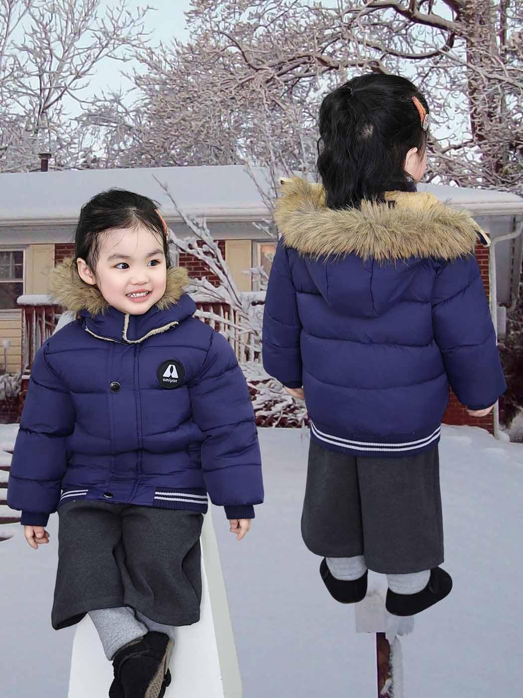 Toddler Winter Thick Hooded Down Jacket Warm Snow Fleece Jackets Baby Boys Girls Outdoor Coat Outwear - Image 2