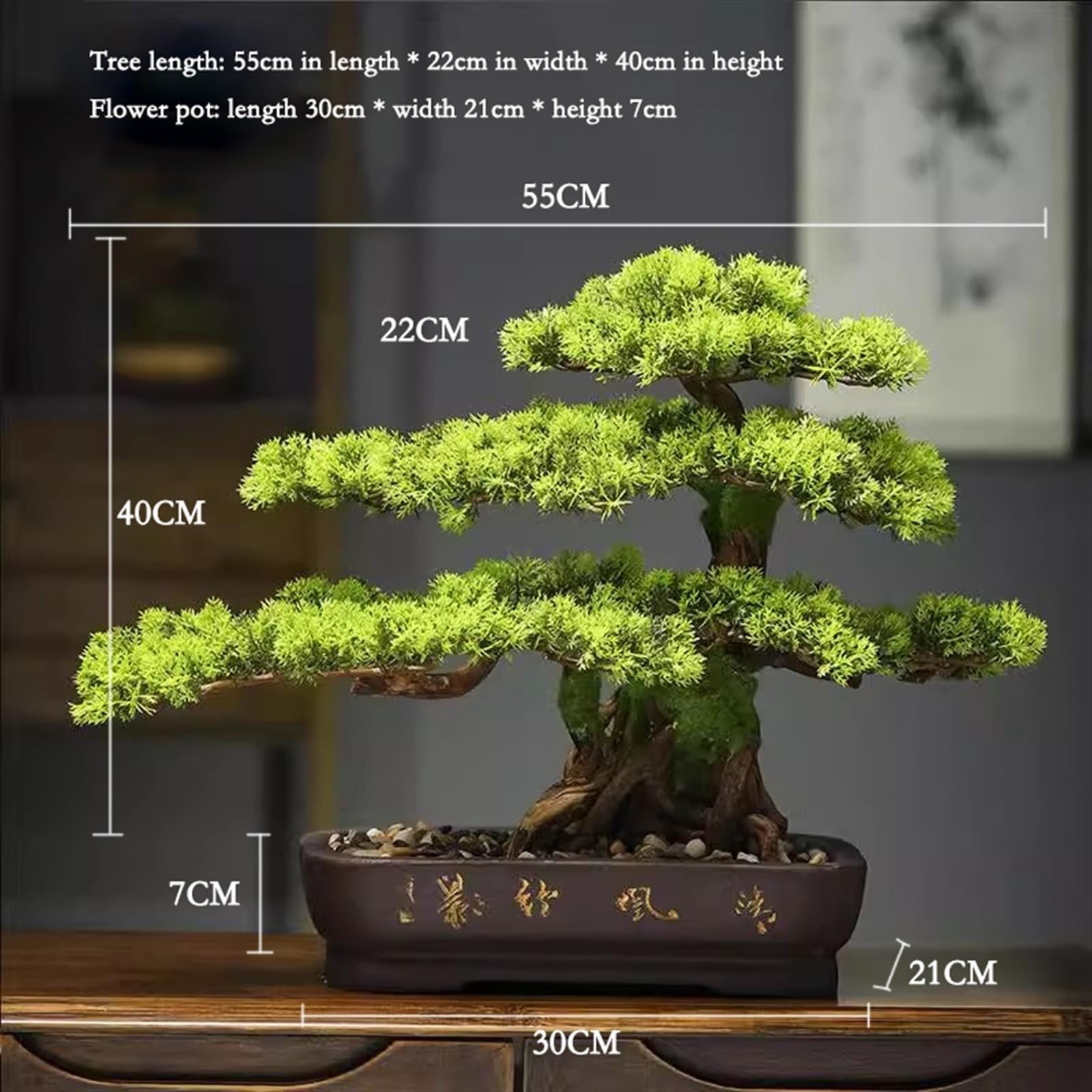 Sztuczna dekoracja roślin Witamy Sztuczna sosna Bonsai Dekoracje Salon Wnętrze Fałszywe Sosna Dekoracje Symulacja Drzewo Krajobrazu Sztuczne Rośliny,