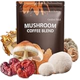 Mushroom Coffee 6 Adaptogenic Mushrooms USDA Organic Instant Coffee MCT Oil USA Grown Better Energy, Focus, Digestion, Immunity Cordyceps, Lion’s Mane, Turkey Tail 30 servings (6.35 Oz / 180g)