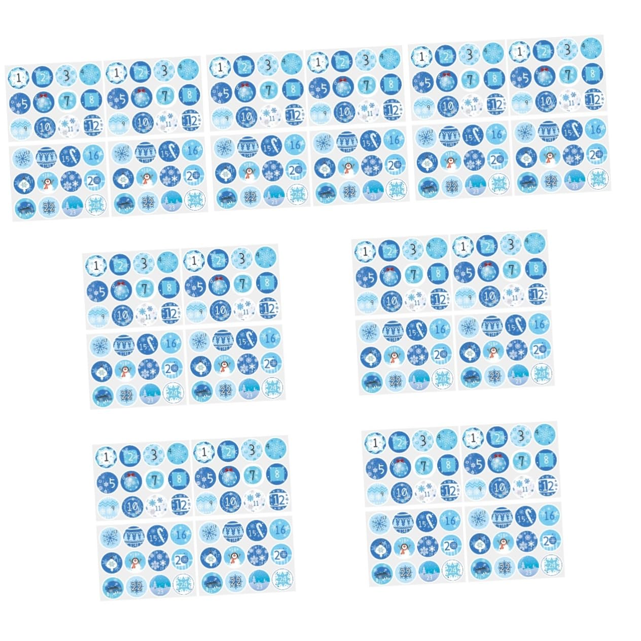 PRETYZOOM 140 Fogli Adesivi del calendario di Natale adesivi con i numeri del calendario dell'avvento adesivo numero conto alla rovescia di natale adesivi natalizi stickers natalizi Blue