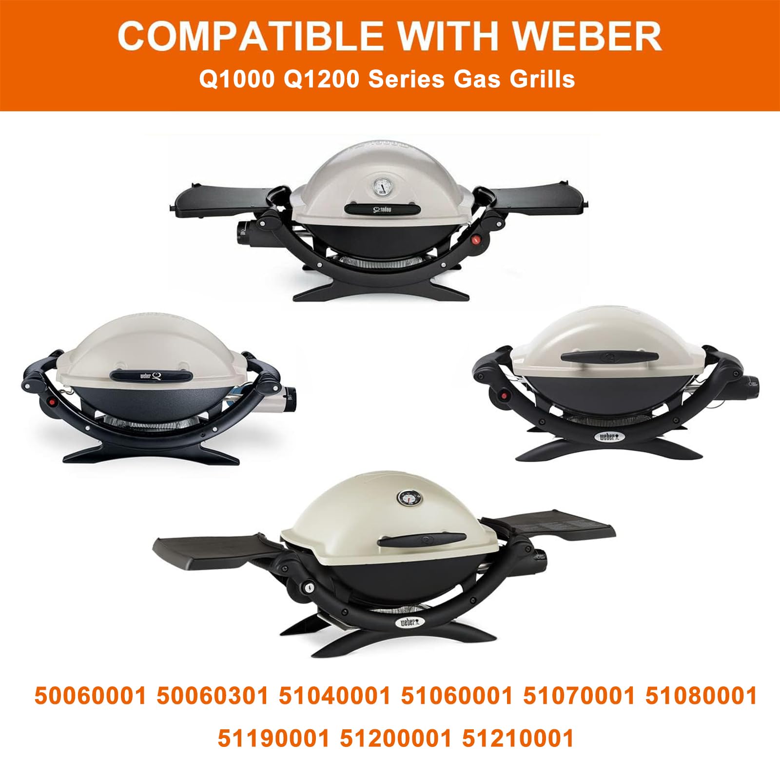 Régulateur de soupape pour barbecue à gaz Weber Q1000 Q1200 Series 51060001 - Pièces de rechange pour Weber 64866 - Noir