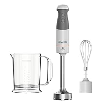 Kenwood Triblade XL HBM40.002WH Frullatore ad Immersione, Mixer, Asta XL in Acciaio Removibile, Dotato di Frusta a Filo e Bicchiere Graduato con Manico da 0,75L, Potenza 850watt, 2 accessori, Bianco