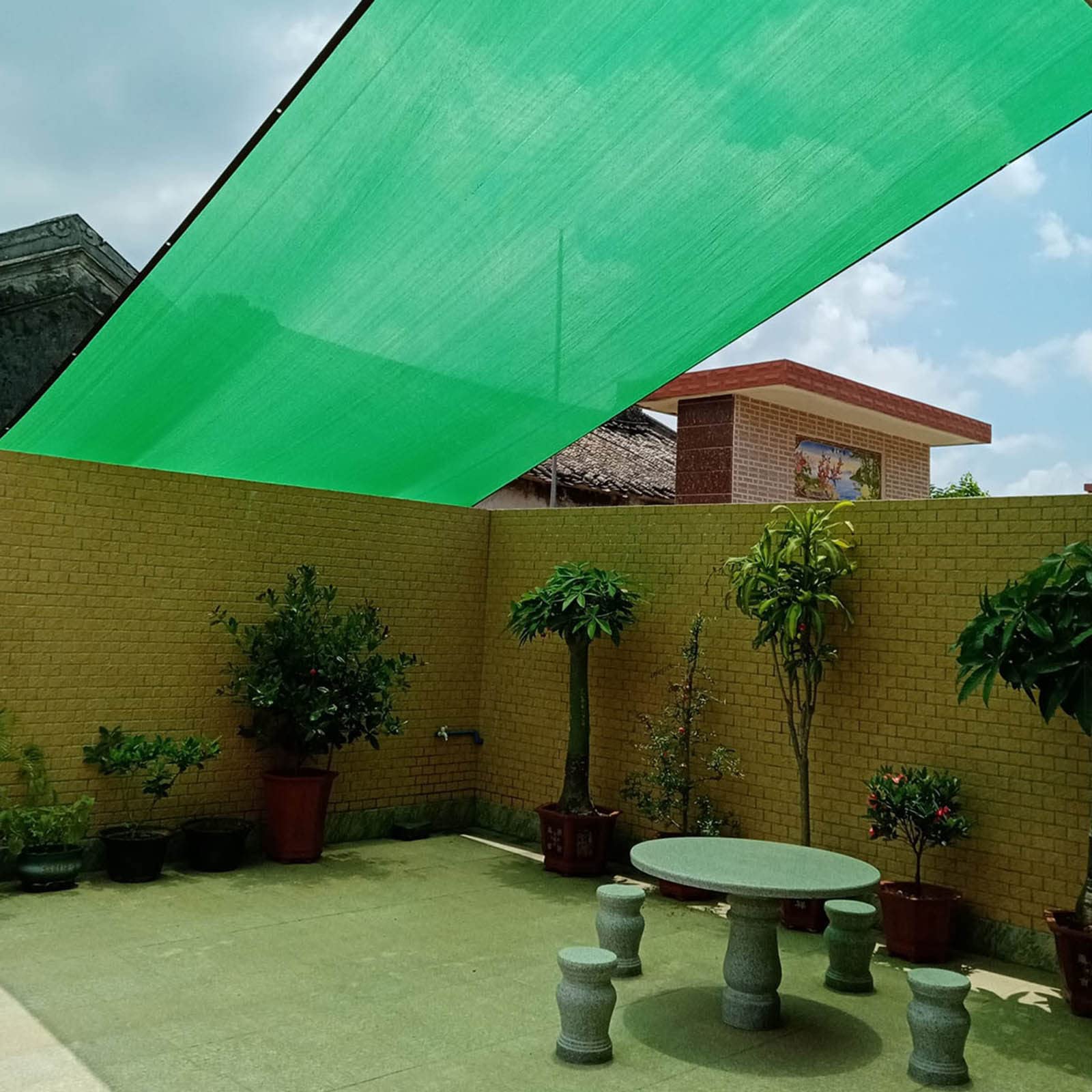 Red De Sombra Para Invernadero,Verde,Solar Sombra Paño,Tasa De Sombra Del 85%,Malla Sombreadora Transpirable,Tela De Sombra,Malla De Sombra Para Jardín Pérgola Terraza Balcón,Green-3x7m(9.8*23ft)