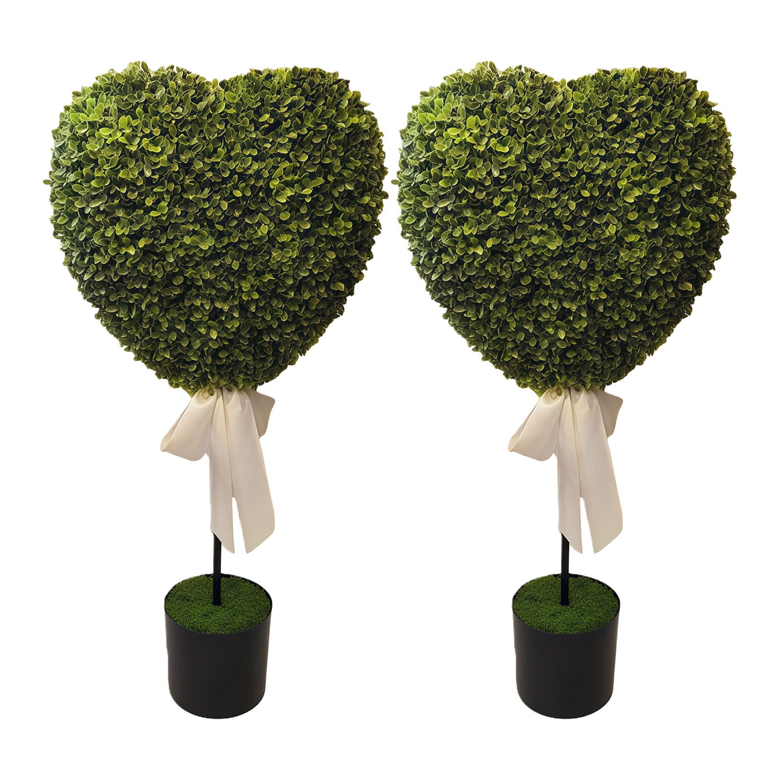 Décoration extérieure cœur Saint-Valentin arbre artificiel pot nœud papillon