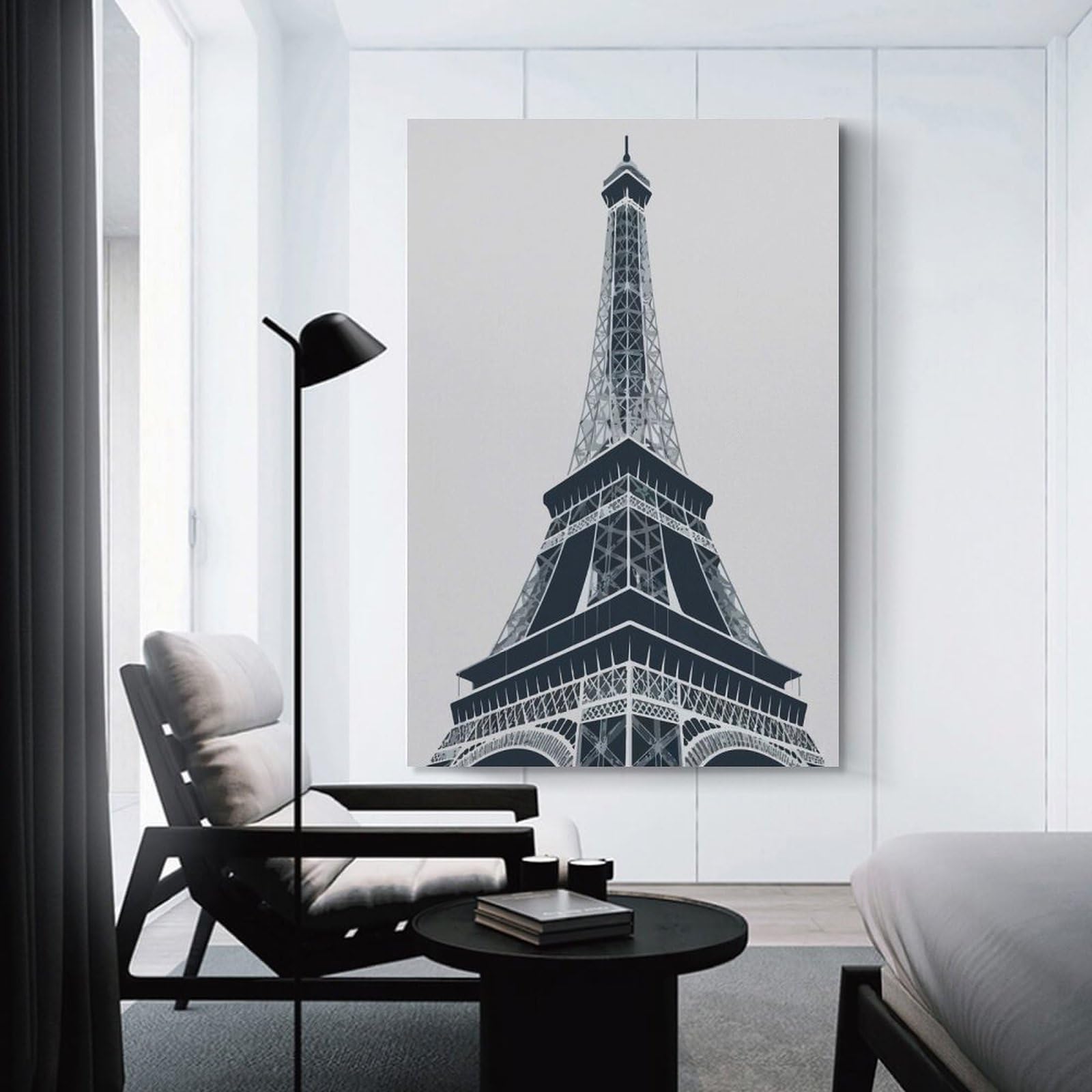 Eiffel Tower Illustration Room Decor Wall Art 24x36inch(60x90cm), for Bedroom Decor, Cosy Corners Or Studios, A Warm Accent for Relaxed Interiors