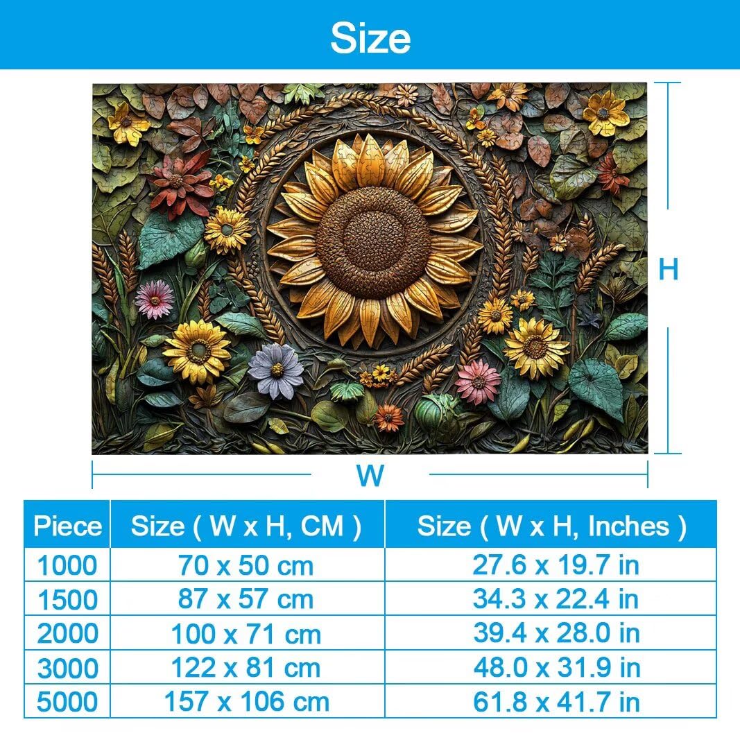 Puzzle 1000 Pièces Adultes, Puzzle 1000 Pieces Tournesol, Cadeau -2136