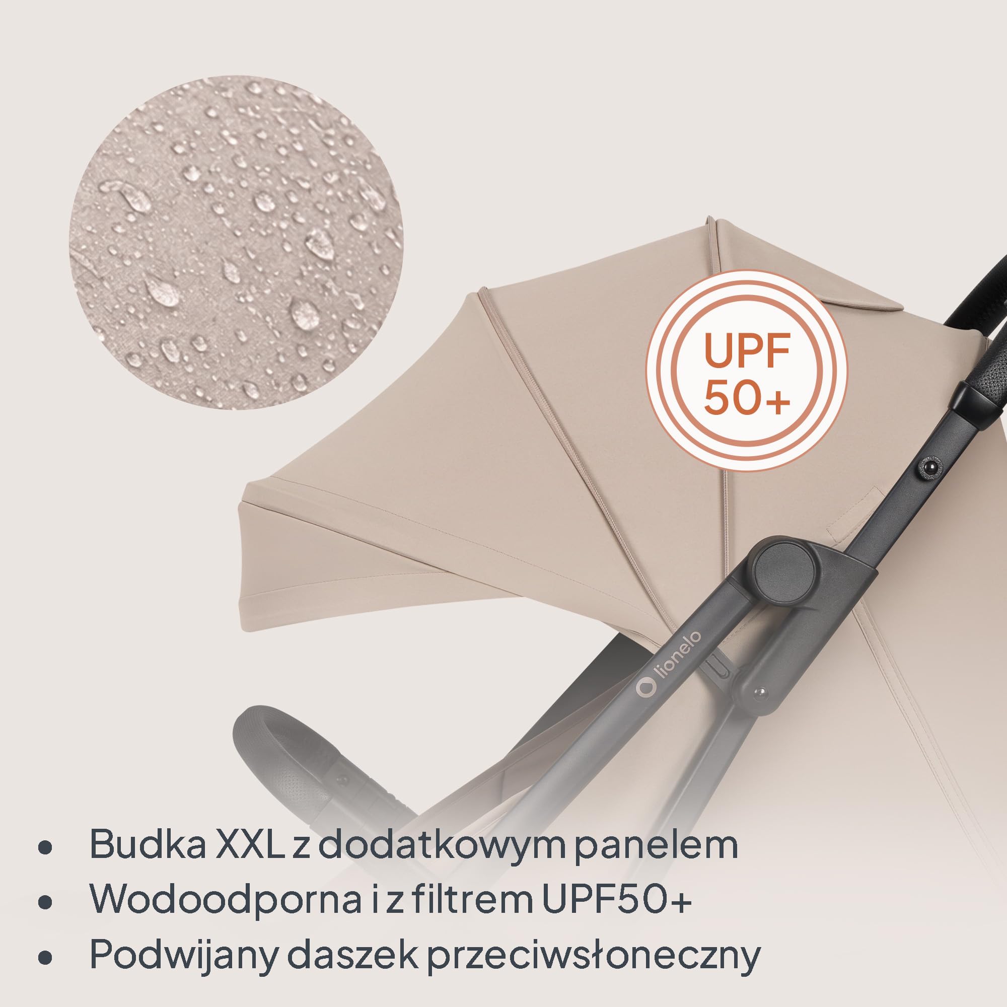 Lionelo Tansi wózek podróżny do 22 kg, 6 miesięcy – 4 lata, kompaktowy, składany jedną ręką, kółka GravelTech, pozycja leżenia 92 cm, osłona z ochroną UPF50+, wodoszczelny, kosz do 3 kg