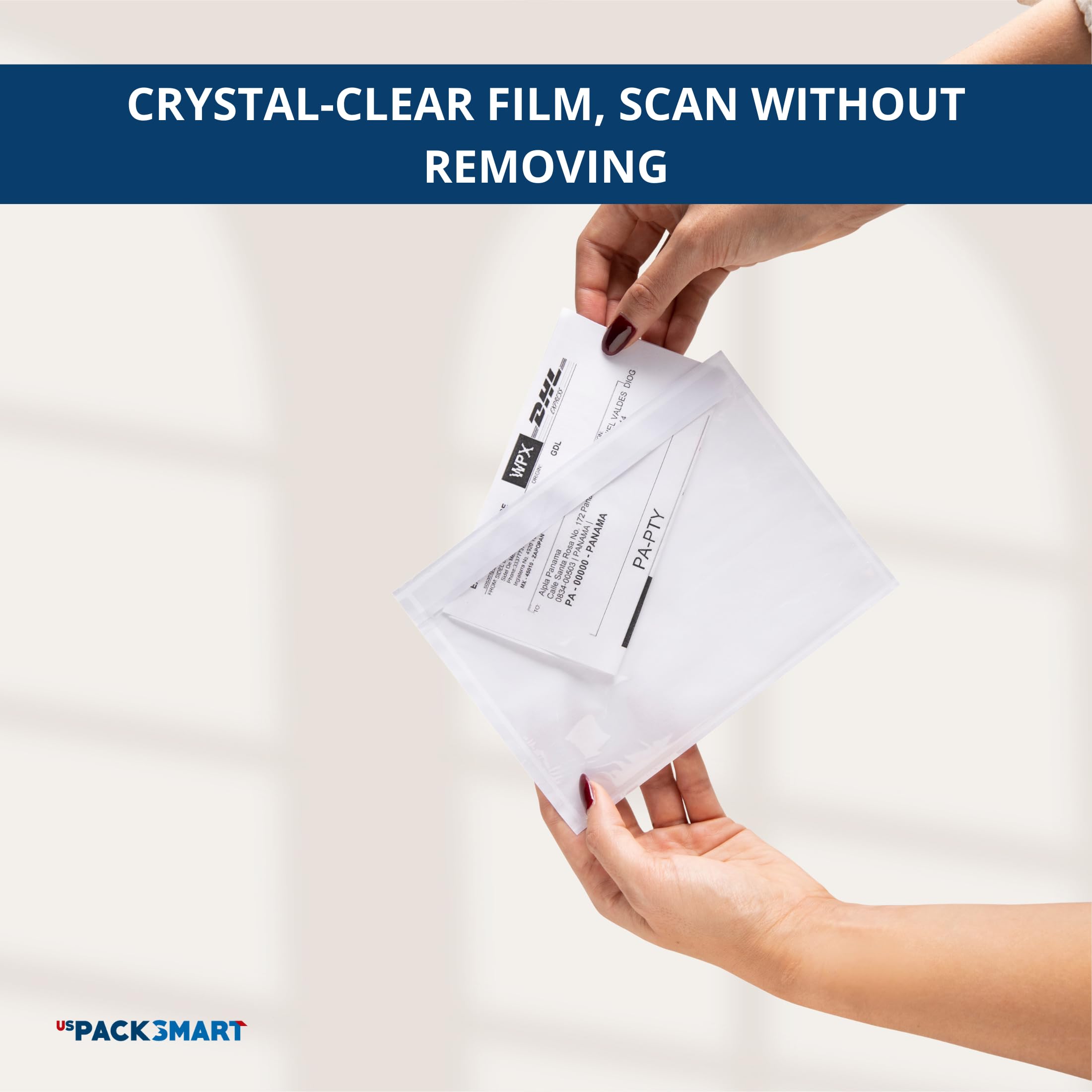 USPACKSMART 1000 buste trasparenti per etichette di spedizione, 11,4 x 14 cm, resistenti adesive, ideali per etichette, fatture e documenti