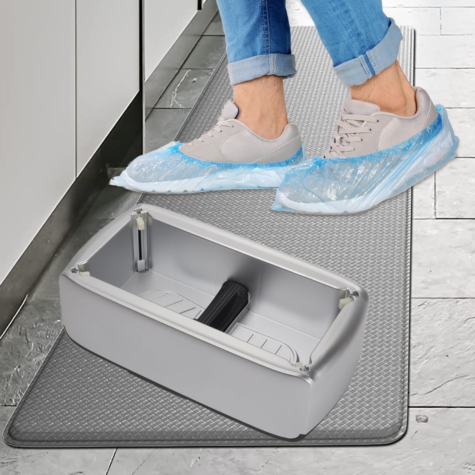 Distributore automatico di copriscarpe, con 100 rivestimenti, dispenser di | copriscarpe a mani libere, copriscarpe usa e getta, distributore di copriscarpe per casa, fabbrica, ufficio, ospedale