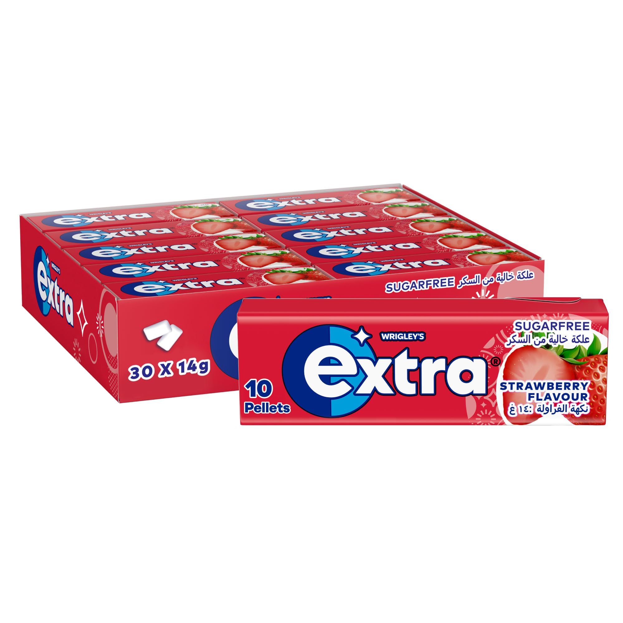 Wrigley's Extra Chewing Gum, Strawberry, 10 each
