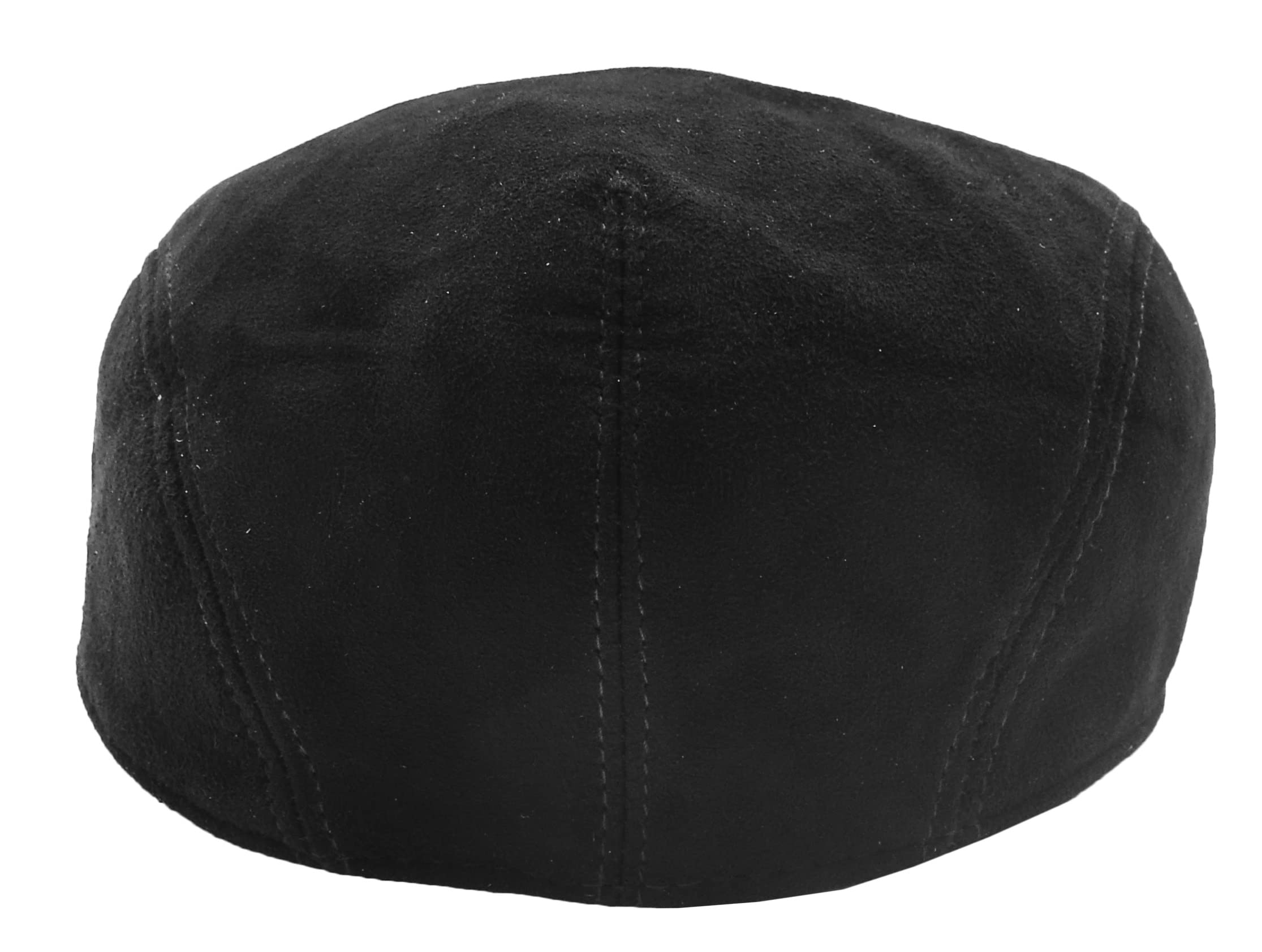 A1 FASHION GOODS Mens Genuine Soft Black Suede Flat Cap English Hat News-boy Gatsby Classic Cap Earl, Black, Small