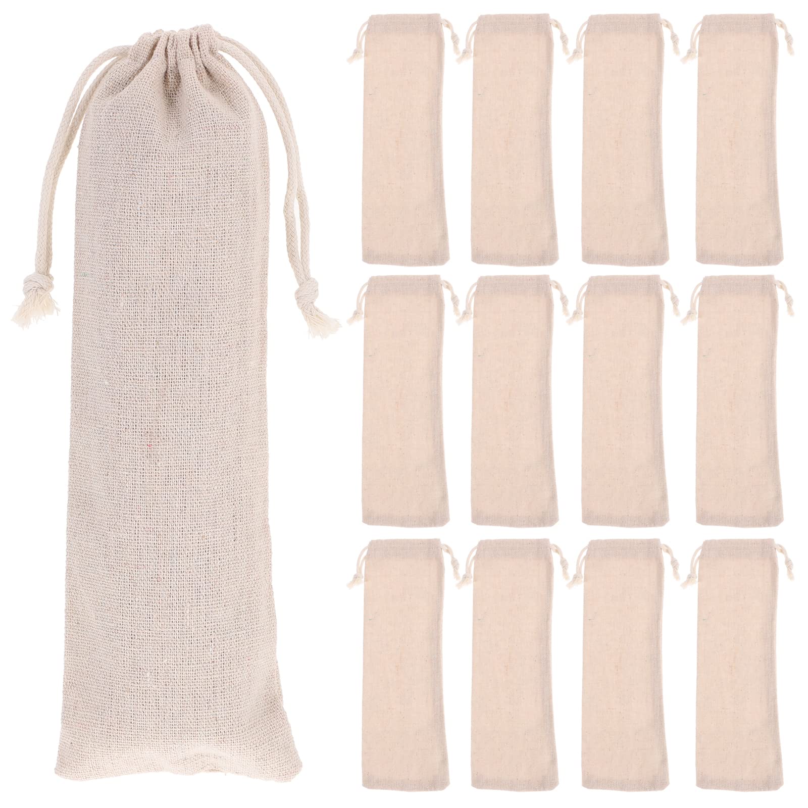 Hemoton 20Pcs Straw Carrying Cases, (Length: 9.8in/25cm) Straw Pouch, Travel Bag for Straw/Cutlery and Cleaning Brush Straws, Safety and Reusable Straw Case