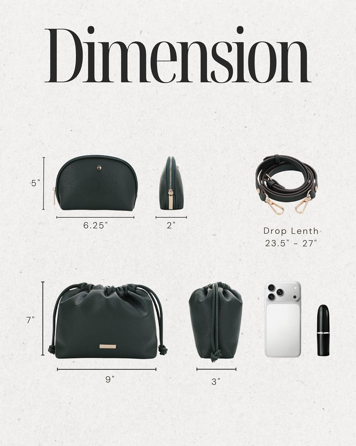 Mali+Lili Lola Beauty Bag Duo, Makeup Bag Travel Cosmetic Bag Set of 2, Vegan Leather Purse Crossbody Bags for Women and Girls, Cute Makeup Pouch, Travel Pouch, Crossbody Purses for Women | Duo