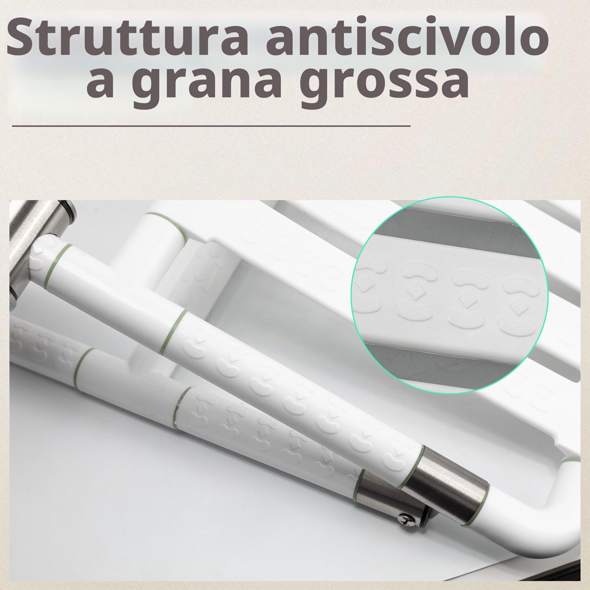 ITSOGOO Sedile per Doccia da Parete Ribaltabile con Gambe,Sedia da Doccia Antiscivolo in Acciaio Inox 304,Sgabello da Bagno per Anziani e Disabili Portata 250kg Bianco