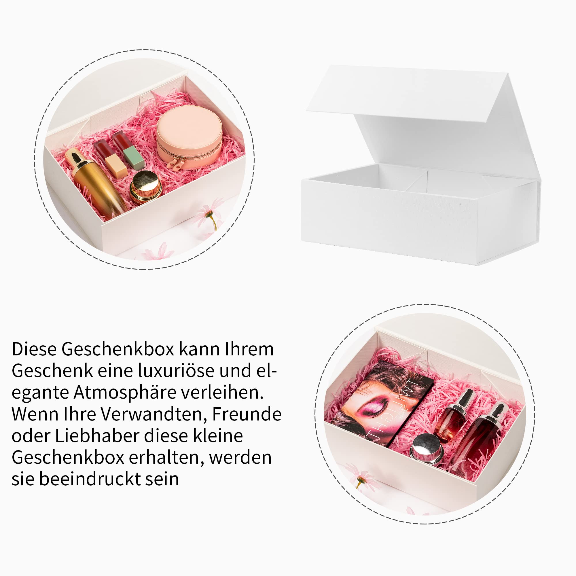 ADEL DREAM Faltende Geschenkbox für Kleidung (10 Stück, Groß Weiß)