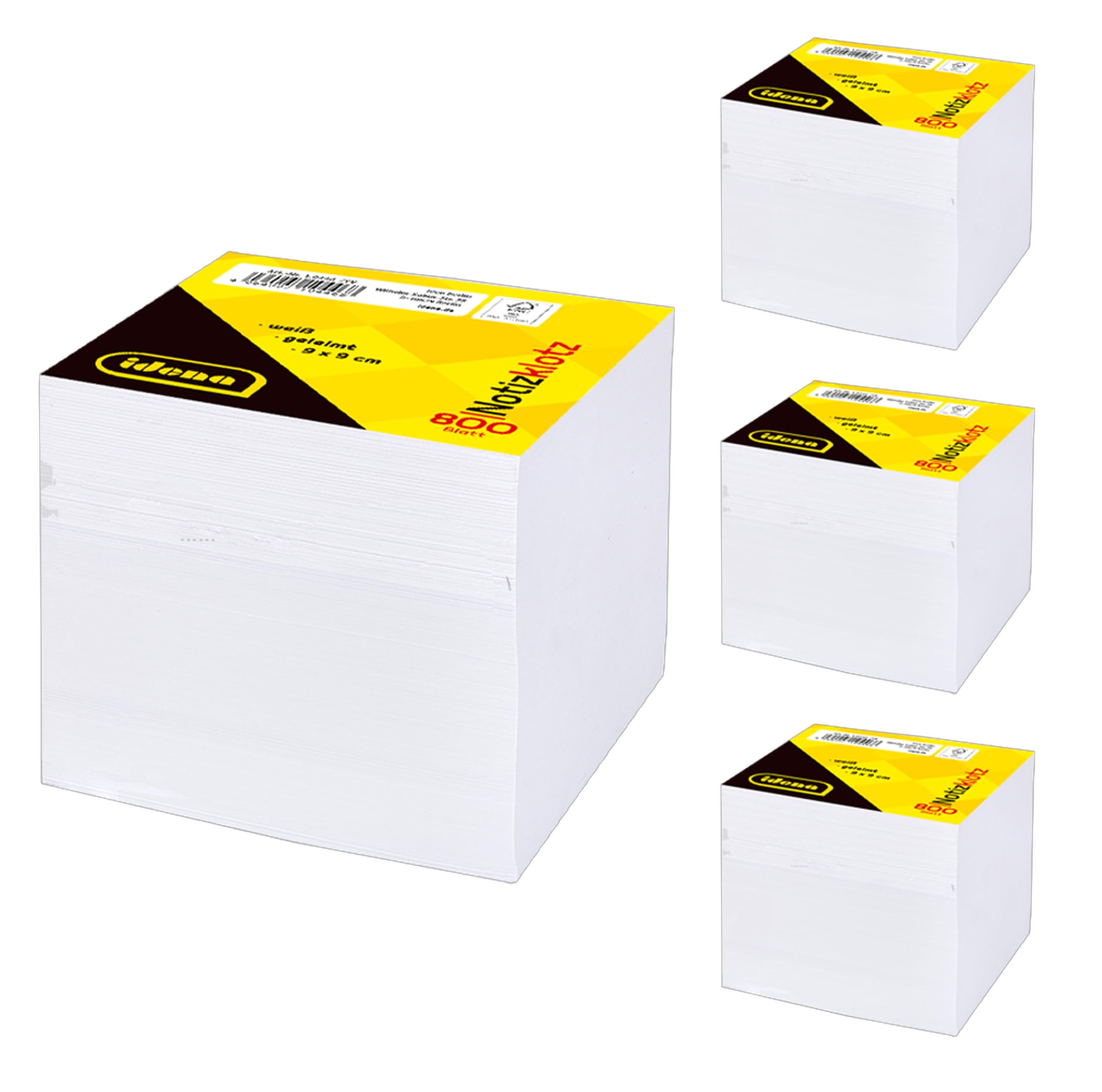 Bloc-notes cube papier blanc 9x9 Idena bloc mémo 80g de bureau 4 pièces - 7