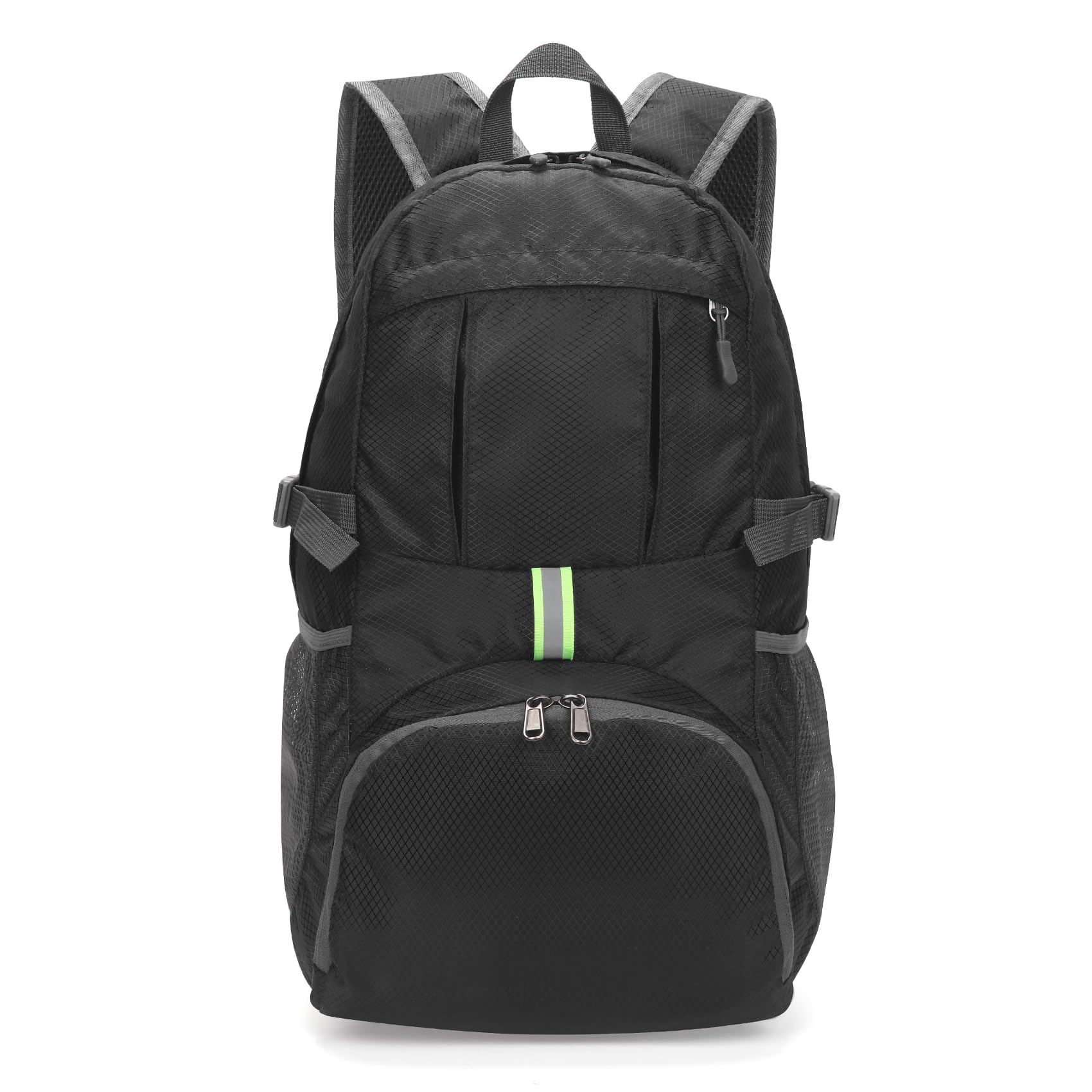 Yaopeing Lightweight Backpack,25L Foldable Hiking Packable,Water Resistant Travel Outdoor Shoulder Bag for Woman Men,Black