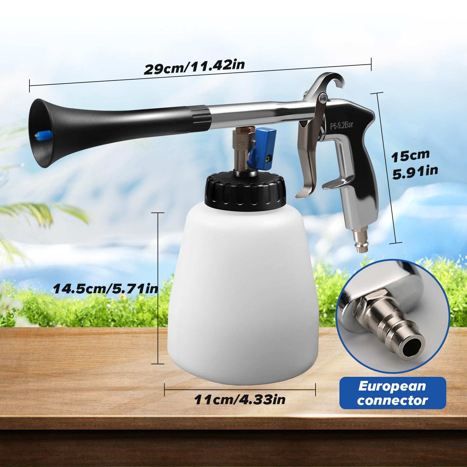MERIGLARE Pistola Ad Aria Compressa Per Pulizia Ad Aria Compressa Con Spruzzatore A Pressione Per Giardino - Foto 4