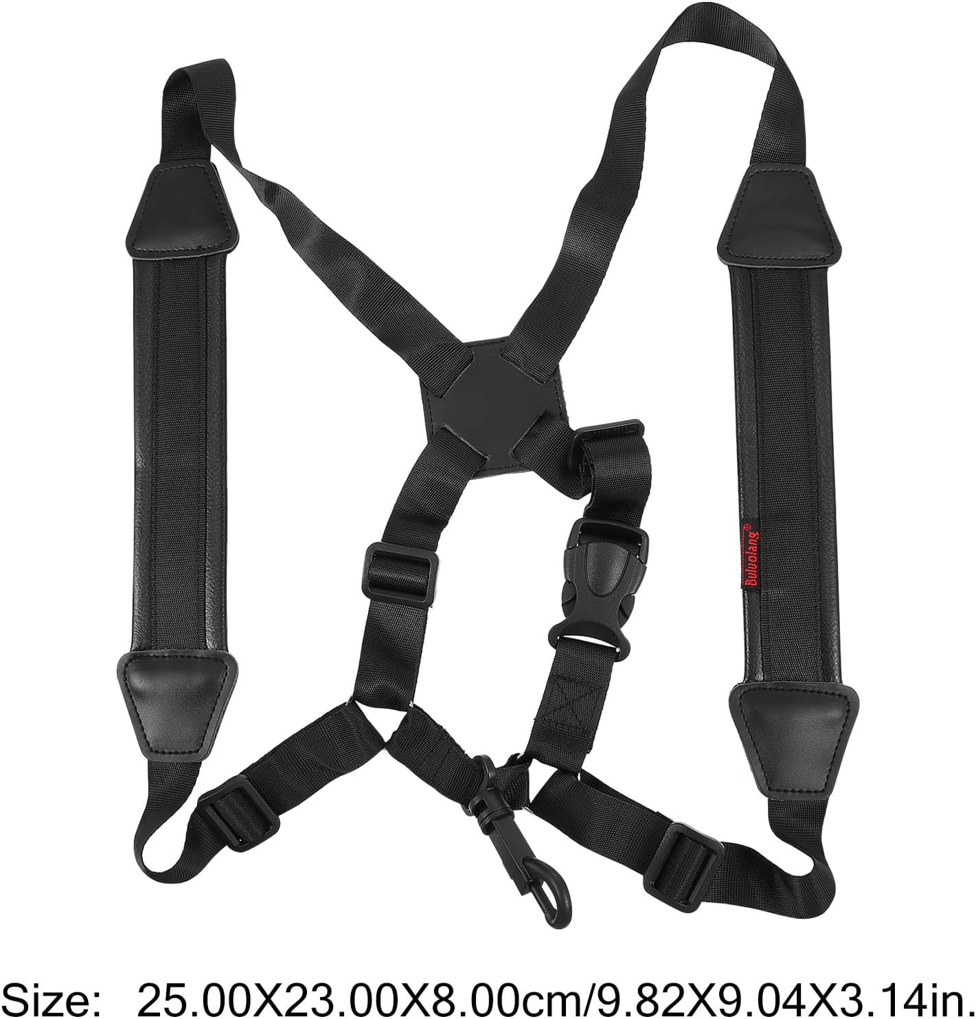 Adjustable Double Shoulder Tenor Saxophone Harness Strap with Soft Padding Black Small Size Comfortable Saxophone Hanging Belt for Musical Instrument Use