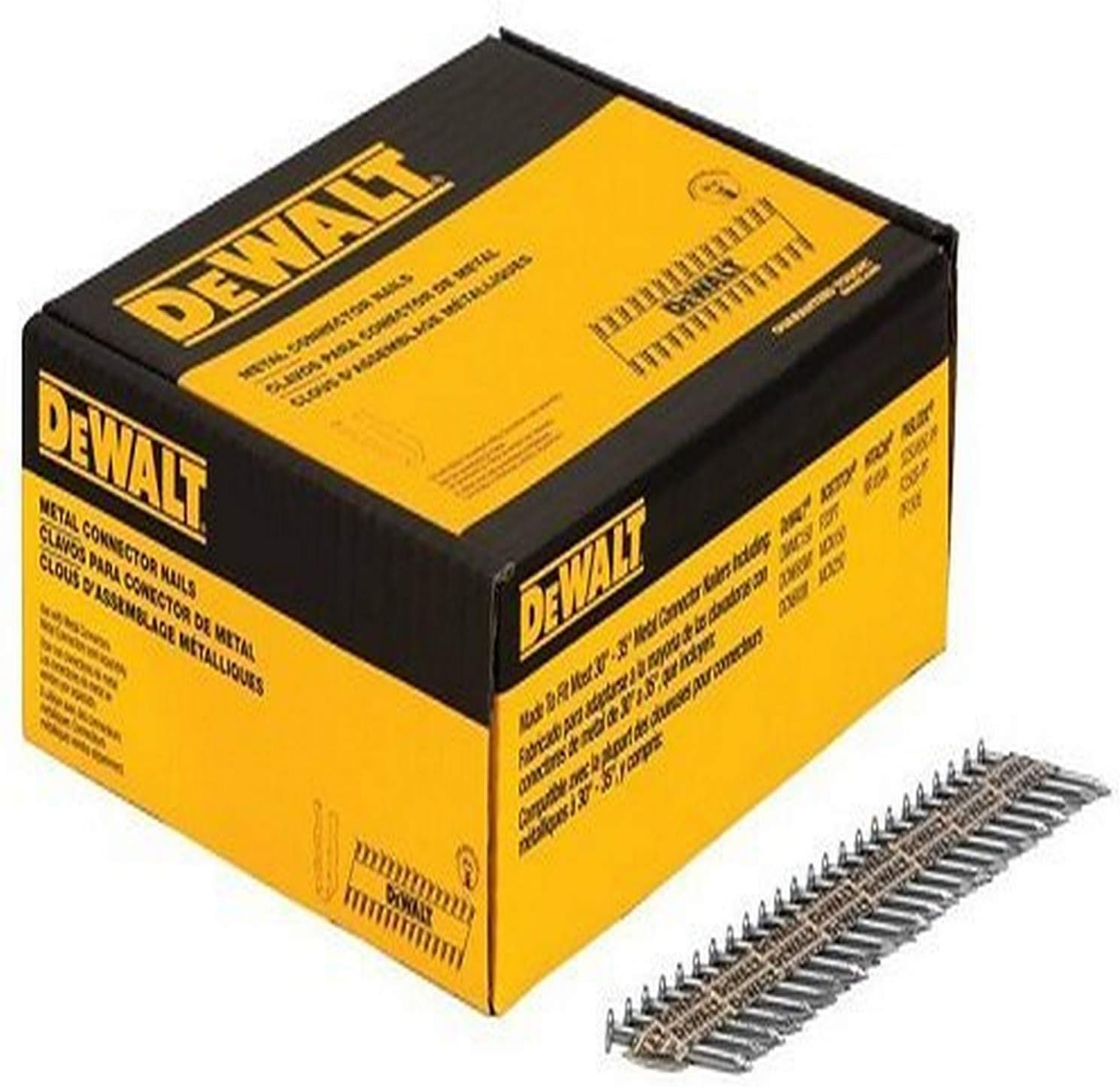 DEWALT DMC13115HDG.5M Connecting Nail, 1-1/2" L, 0.131" Smooth Shank, Full Round Head, 35 deg Paper Collation