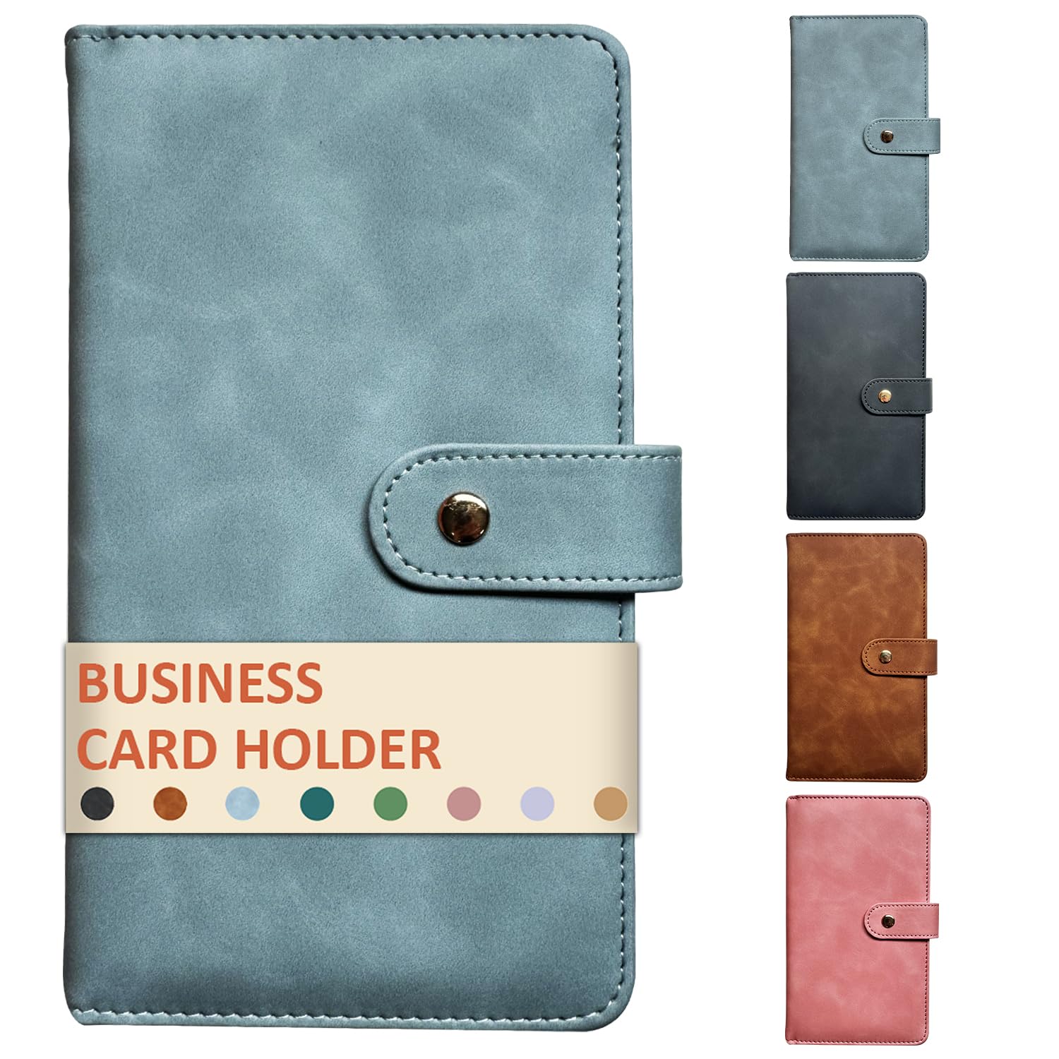 DONBAO Leather Professional Business Card Holder Book Organizer, 240 Card Slots Capacity Booklet, Premium PU Name Cards Storage Folder with Soft Cover