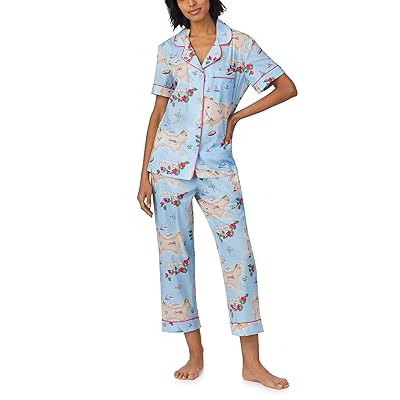 Bedhead PJs Cotton Woven Short Sleeve Cropped Pj Set Women