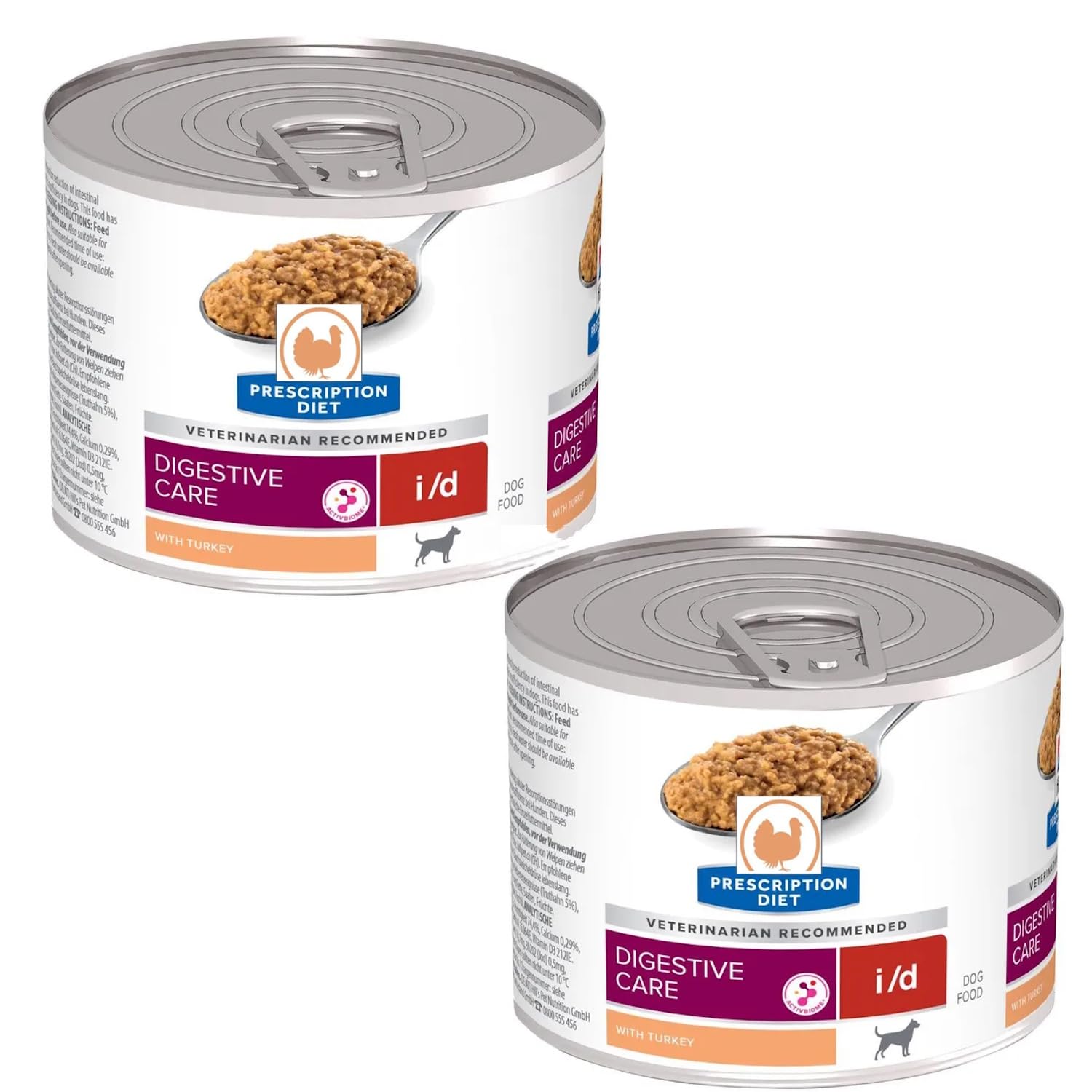 Diet Canine i/d Digestive Care Adult Wet Food for Dogs with Gastro-Intestinal Problems - Turkey 2 Cans x 200g Each