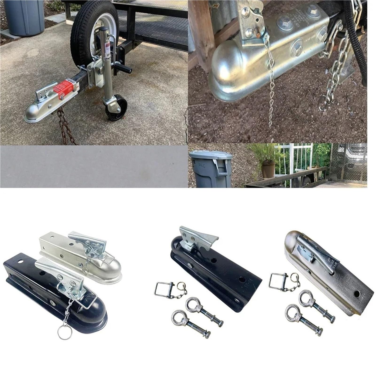 Bola de Enganche para Remolque Acoplador de Remolque 2X2 Pulgadas, 3500 Libras, Acoplamiento Bola Enganche, lengüeta Recta, Piezas RV, Accesorios for Caravana y Camper(Size 3)
