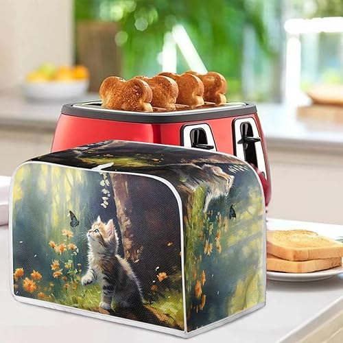 Miniatura 17 de Funda para horno con estampado de galaxia, protector de máquina de pan de cocina, cubierta para tostadora de 2 rebanadas de gato lunar para el Gato