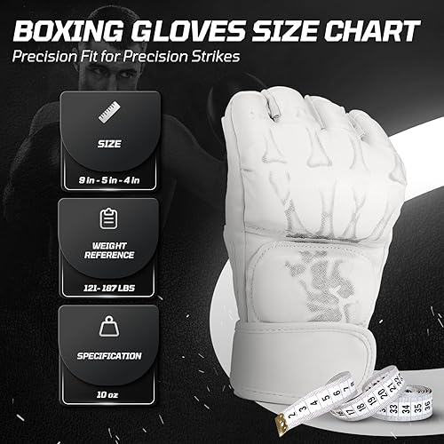 Miniatura 7 de Flexzion, guantes de boxeo con dedos descubiertos - Grappling, MMA, Muay Thai, UFC, sparring, los mejores guantes, Sanda, combate, entrenamiento,