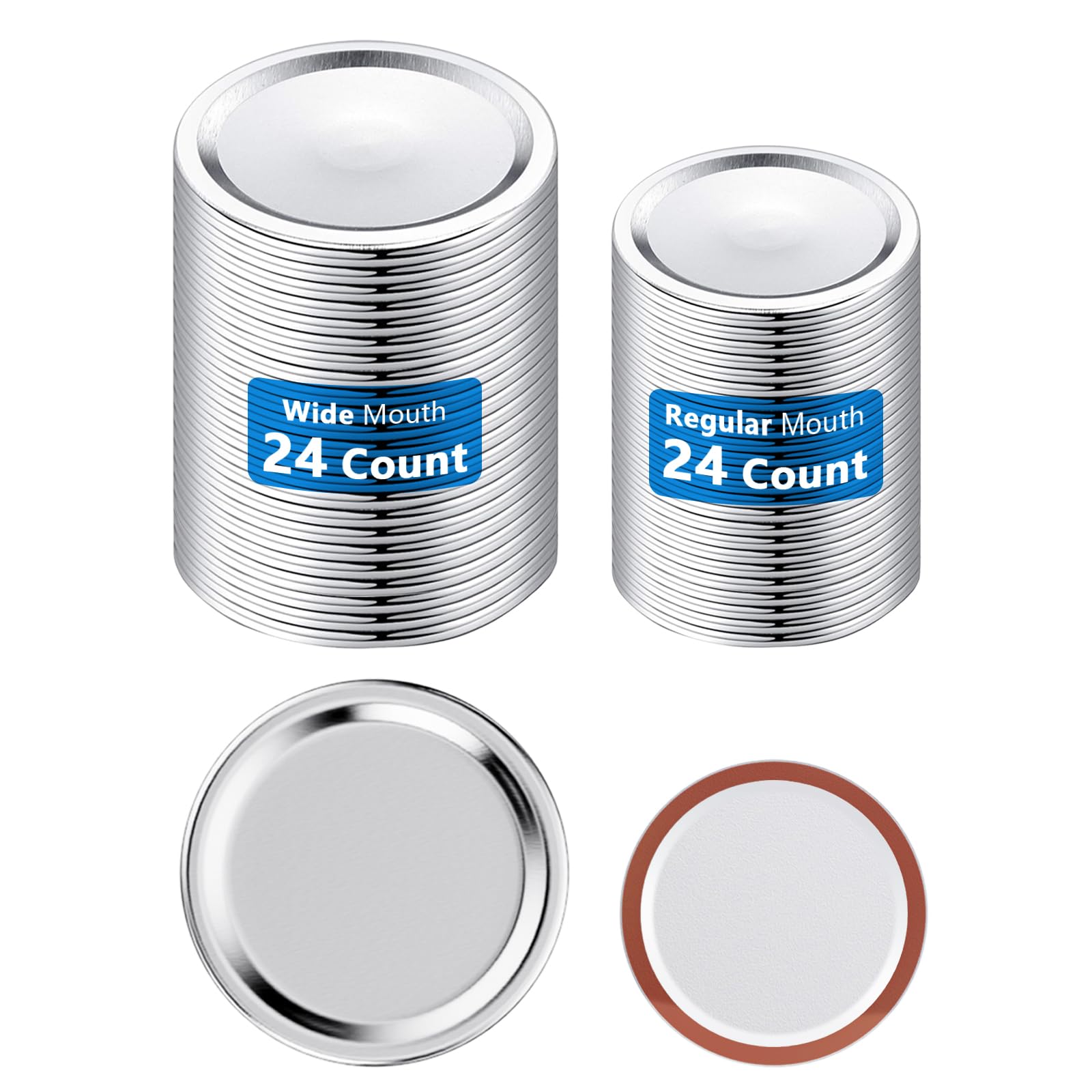 Canning Lids Only - 48 Flat Lids (Wide & Regular Mouth) -1