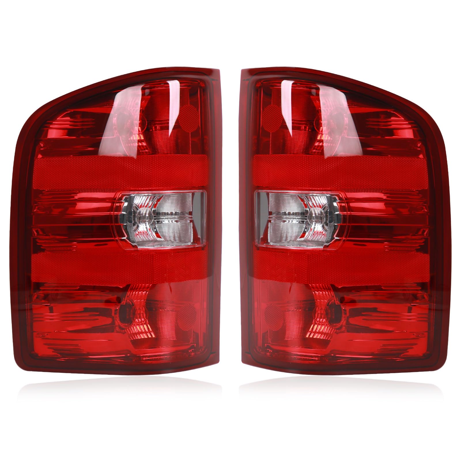 Photo 1 of CONLLCON Tail Lights Assembly Compatible with 2007-2013 Chevy Silverado 1500 2500HD 3500HD GMC Sierra 2500 HD 3500 HD, Rear Light Taillights Replacement # GM2801207 GM2800207 (Red Border)
