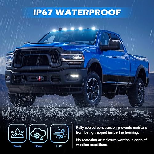 Miniatura 16 de Luz LED para techo de cabina compatible con Ram 1500 2500 3500/2011-2018 Ram 4500 5500 2003-2018, 5 piezas de luz de liquidación de cabina ámbar