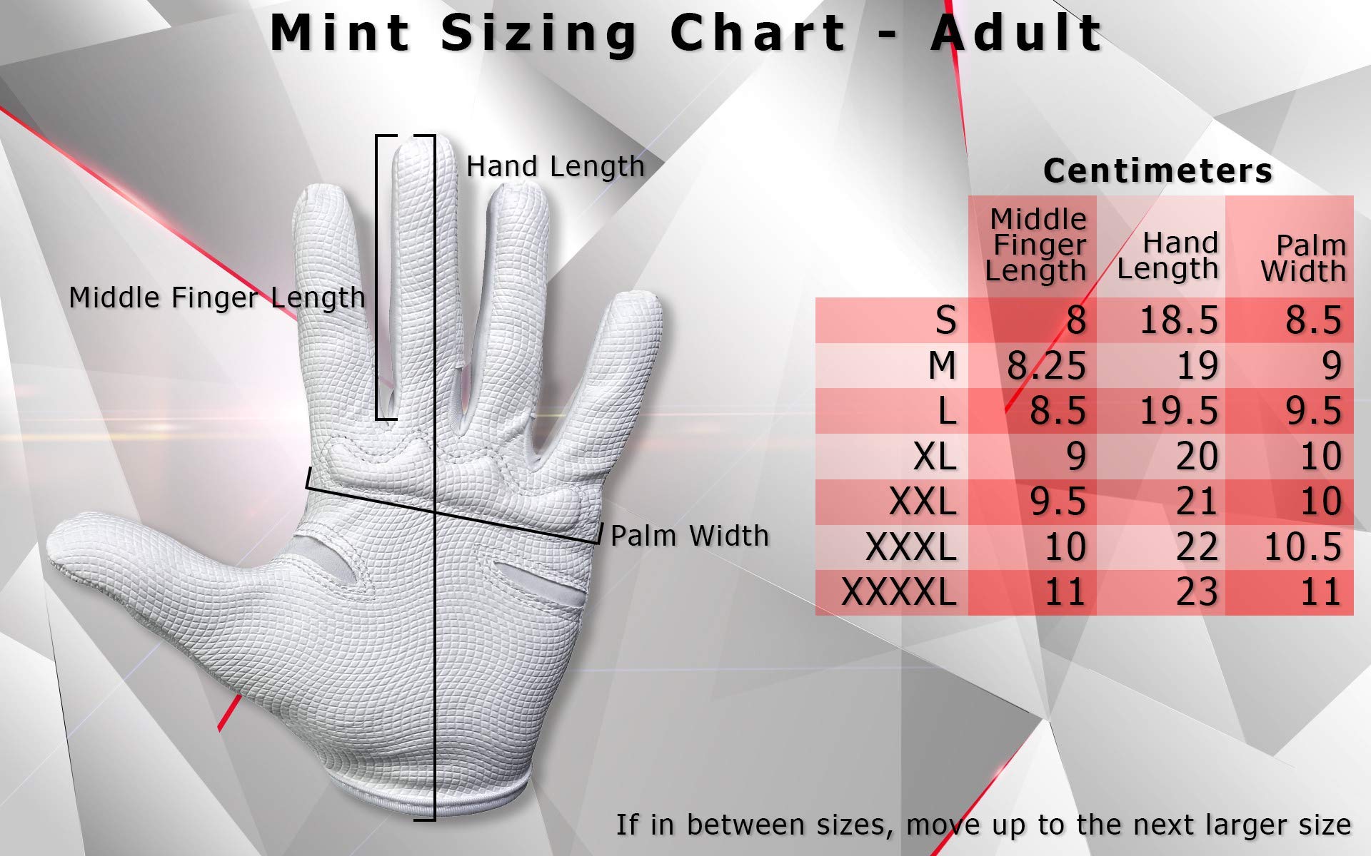 Grip Cutters Glove Size Chart Cutters 017V Rookie Receiver Youth