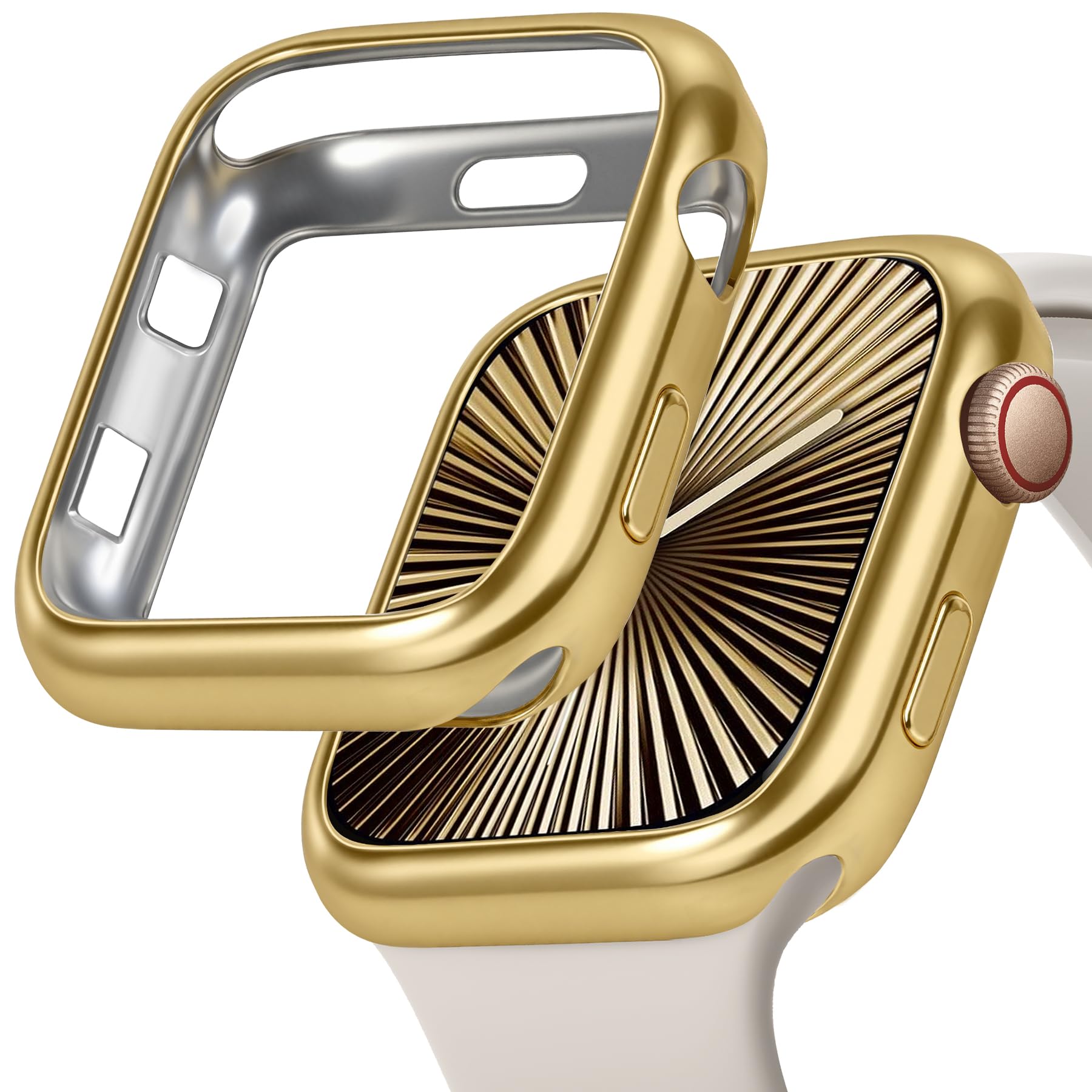 JR.DM 38mm Soft Flexible TPU Case Compatible for Apple Watch Series 3/2/1 Touchable Screen Lightweight Anti-Scratch All-Around Protector Thin Guard