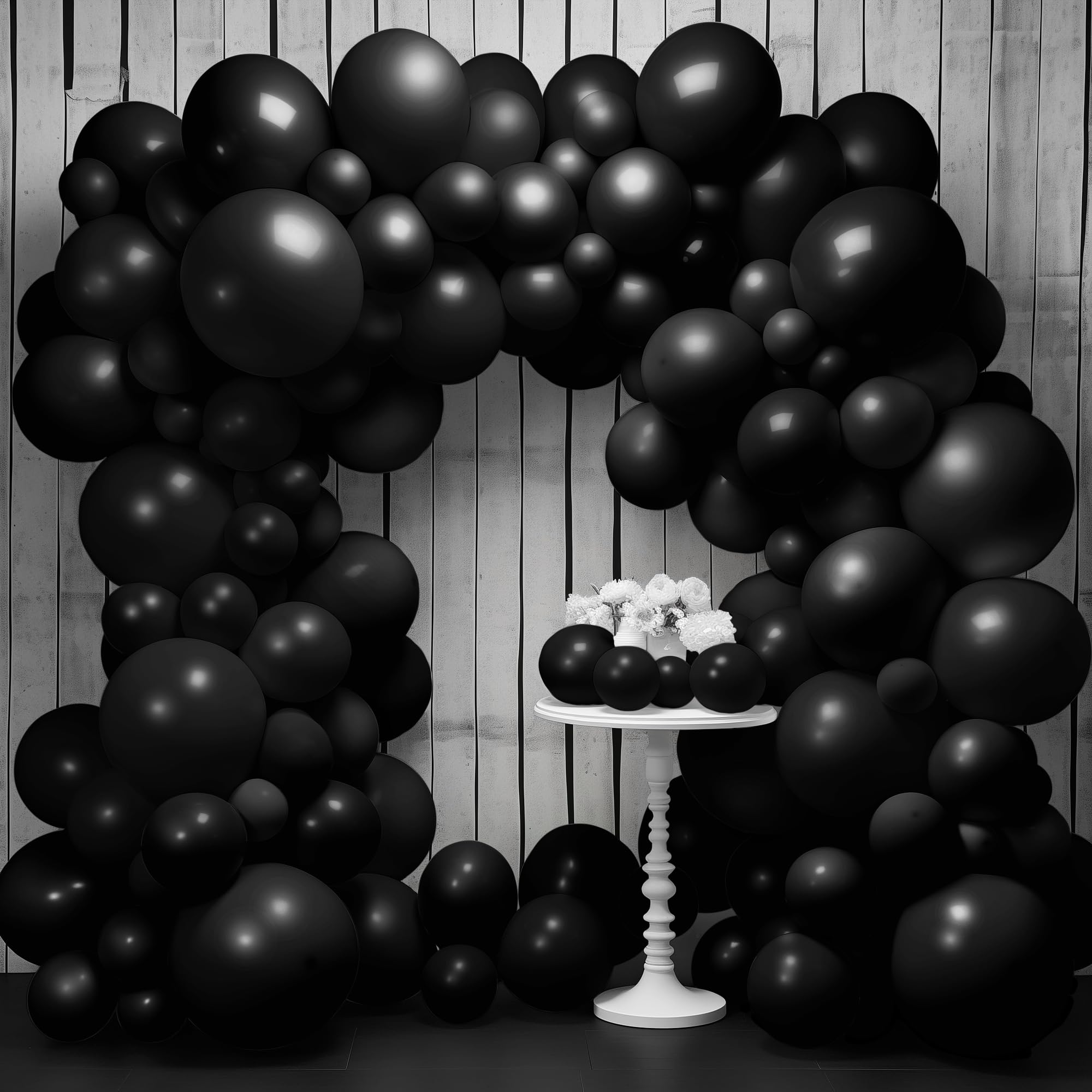 KatchOn, Black Balloons Arch Kit - Pack of 97 | Black Balloon Different Sizes for Birthday Decoration | Halloween Balloons for Halloween Decorations |