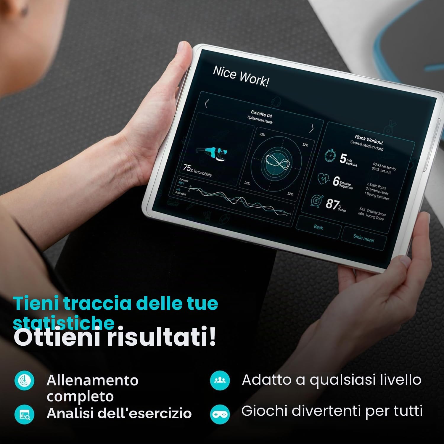 GoBalance Board – Balance Board abilitata per App. Sensore Bluetooth intelligente, 12 giochi interattivi gratuiti - Allenamento divertente, equilibrio e allenamento in palestra a casa! Aumenta la