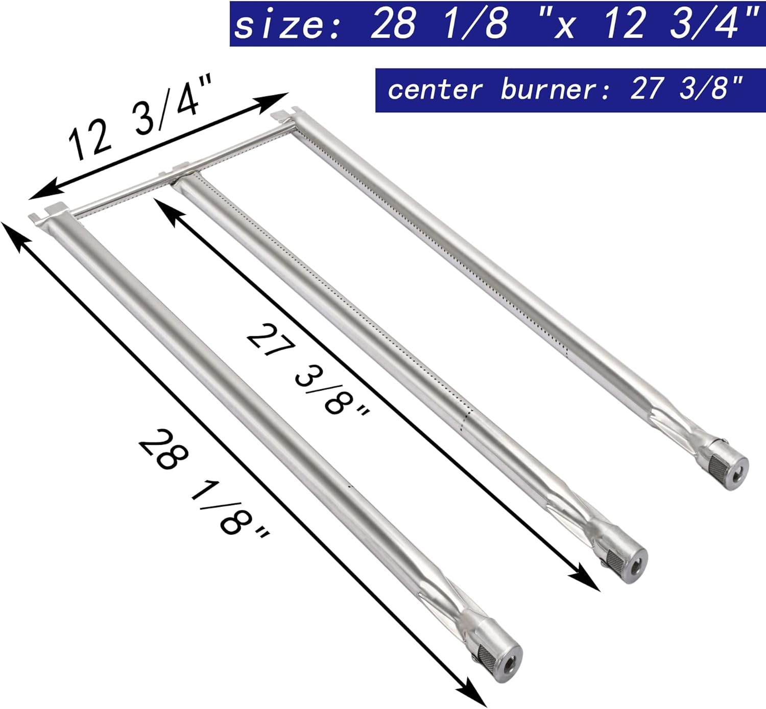 Leship 22.5" Flavorizer Bars & 28 1/8" Burner for Weber Genesis Silver Gold B/C,Spirit E310 E320 S310 S320 (with Side Control) Spirit 700 Grills,Parts for Weber 7536 7508