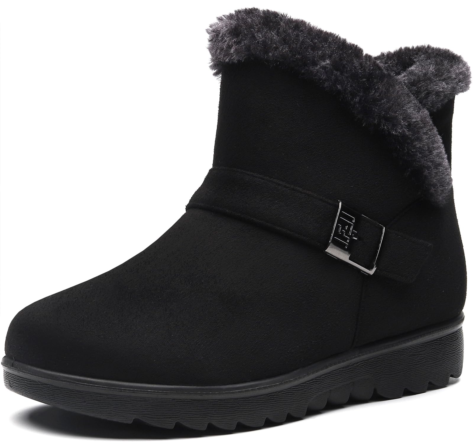 Zapatos Invierno Mujer Botas de Nieve Forradas Calientes Zapatillas Botines Planas Con Cremallera Casuales Boots para Mujer 35-41.5
