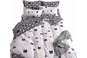 Batman Bedding Set - Black and White Print