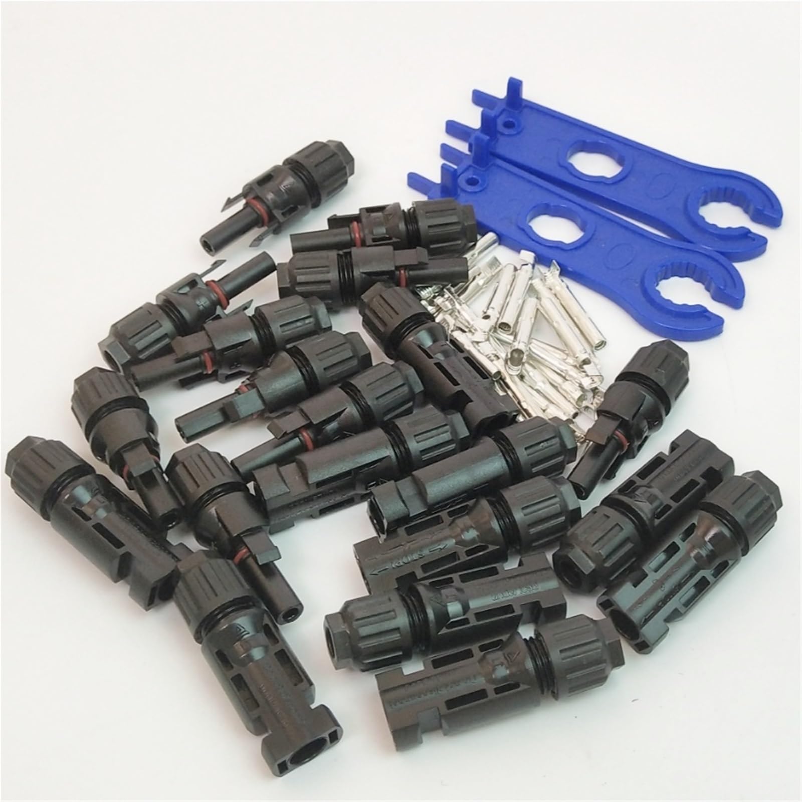 10 paia X Connettore Sola 1 coppia Chiave maschio femmina 30A Cavo Connettore fotovoltaico Pannello solare(10 pairs B)
