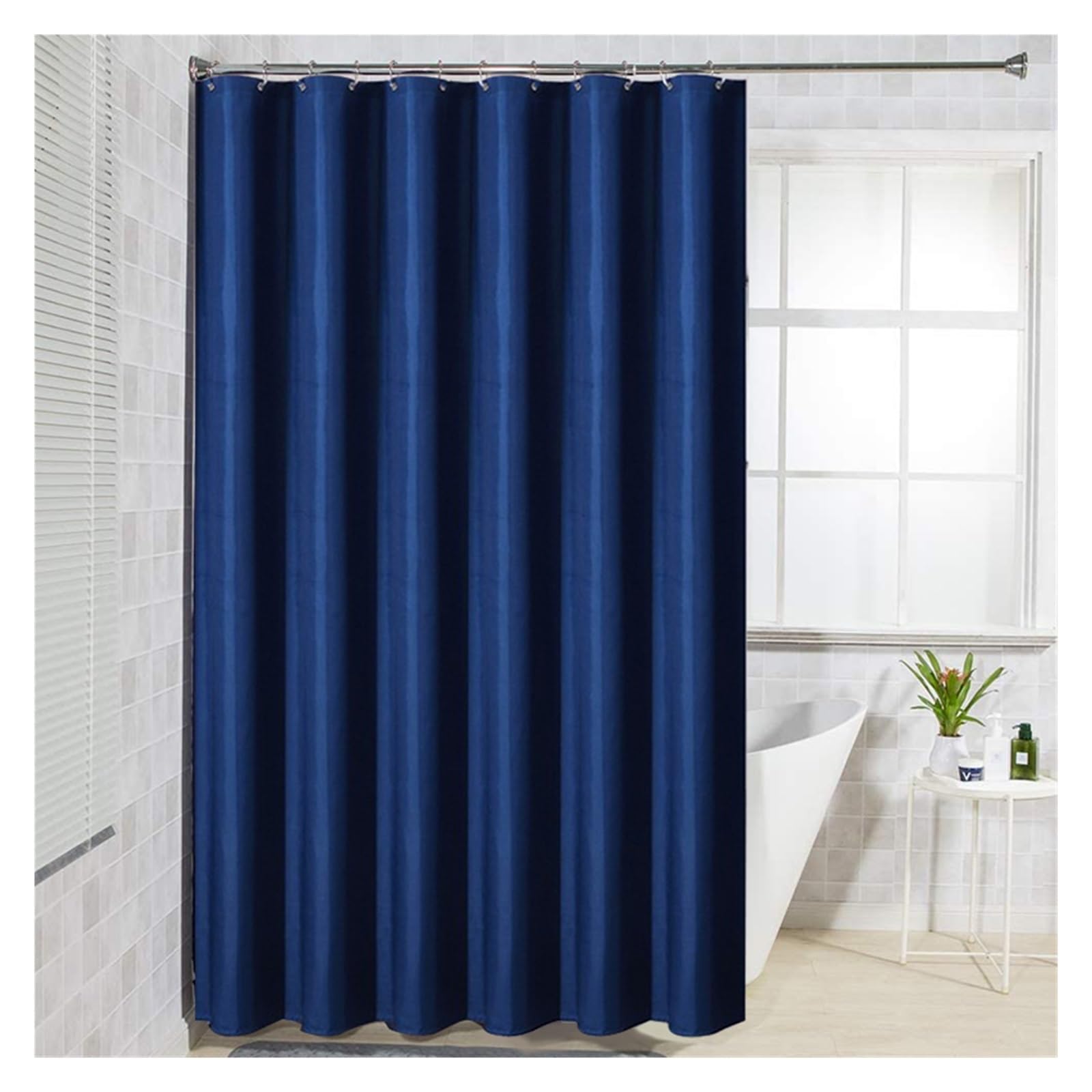 Tenda da doccia impermeabile blu navy addensare tenda da bagno a prova di muffa addensare vasca da bagno copertura tende divisorie con gancio wanglan (Color : Blu, Size : W180xH200cm)