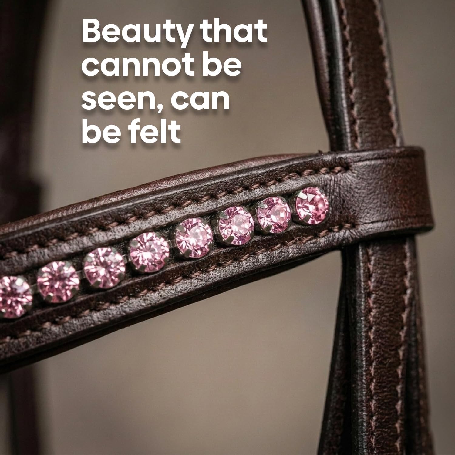 Equine Care Leather English Horse Bridle with Reins, Full Size, Choice of Browband Style, Padded Crown & Cavesson Noseband, Stainless Steel Hardware, Hunter Show Bridle.