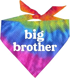 Big Brother Rainbow Tie Dye Triangle Dog Bandana (Assorted Colors)