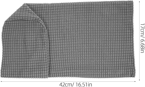 Miniatura 8 de 2 fundas elásticas universales para reposabrazos de sofá, fundas de forro polar para sofá, silla, protector de muebles, gris claro, 16.53 x 6.69 x