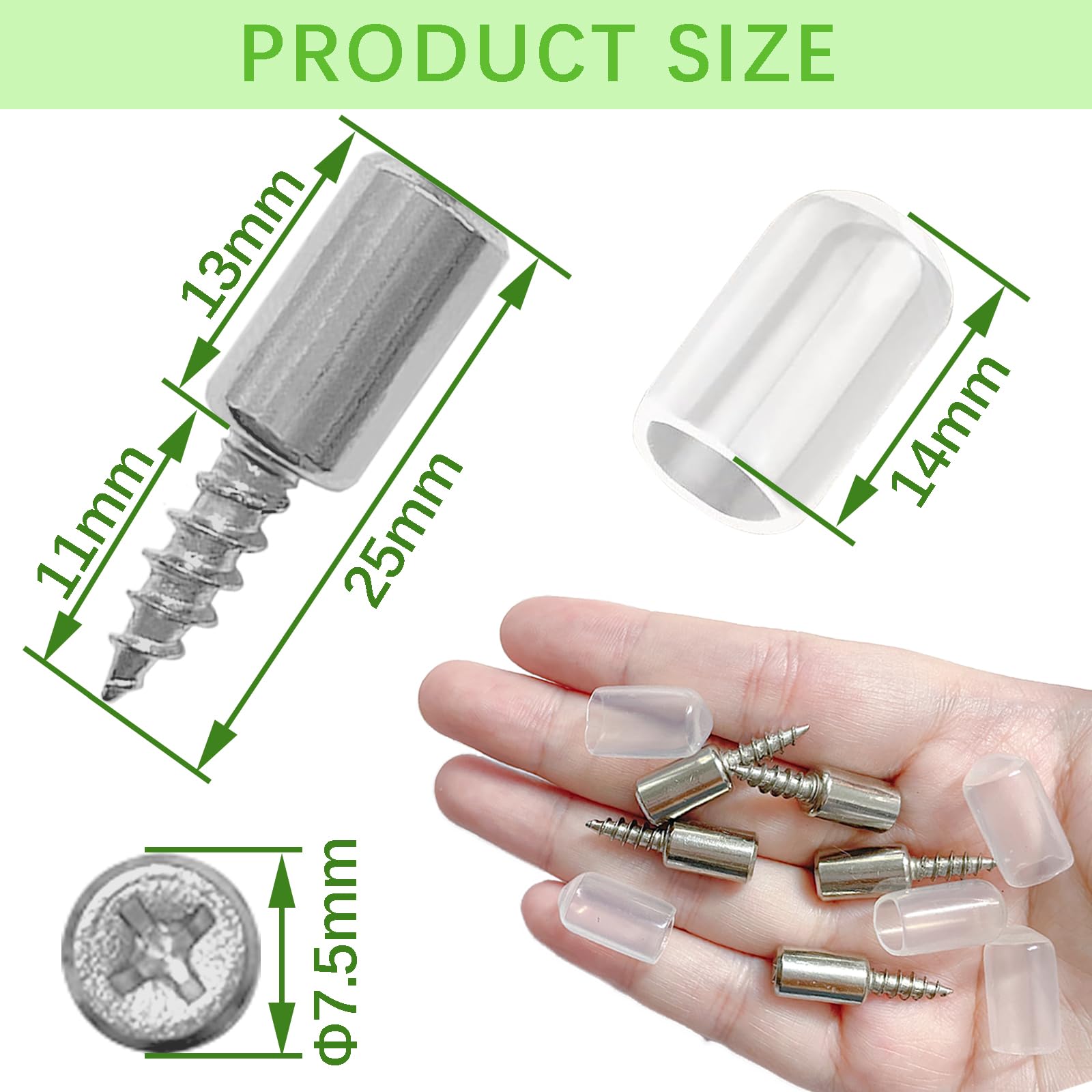 12PZ Perni Per Mensole Mensola Armadio Supporti per Mensole Vetro Reggimensola Legno 7.5mm Acciaio Solido Viti per Mensole per Librerie Armadietto del Vino Mobile Scarpe con Maniche Antiscivolo